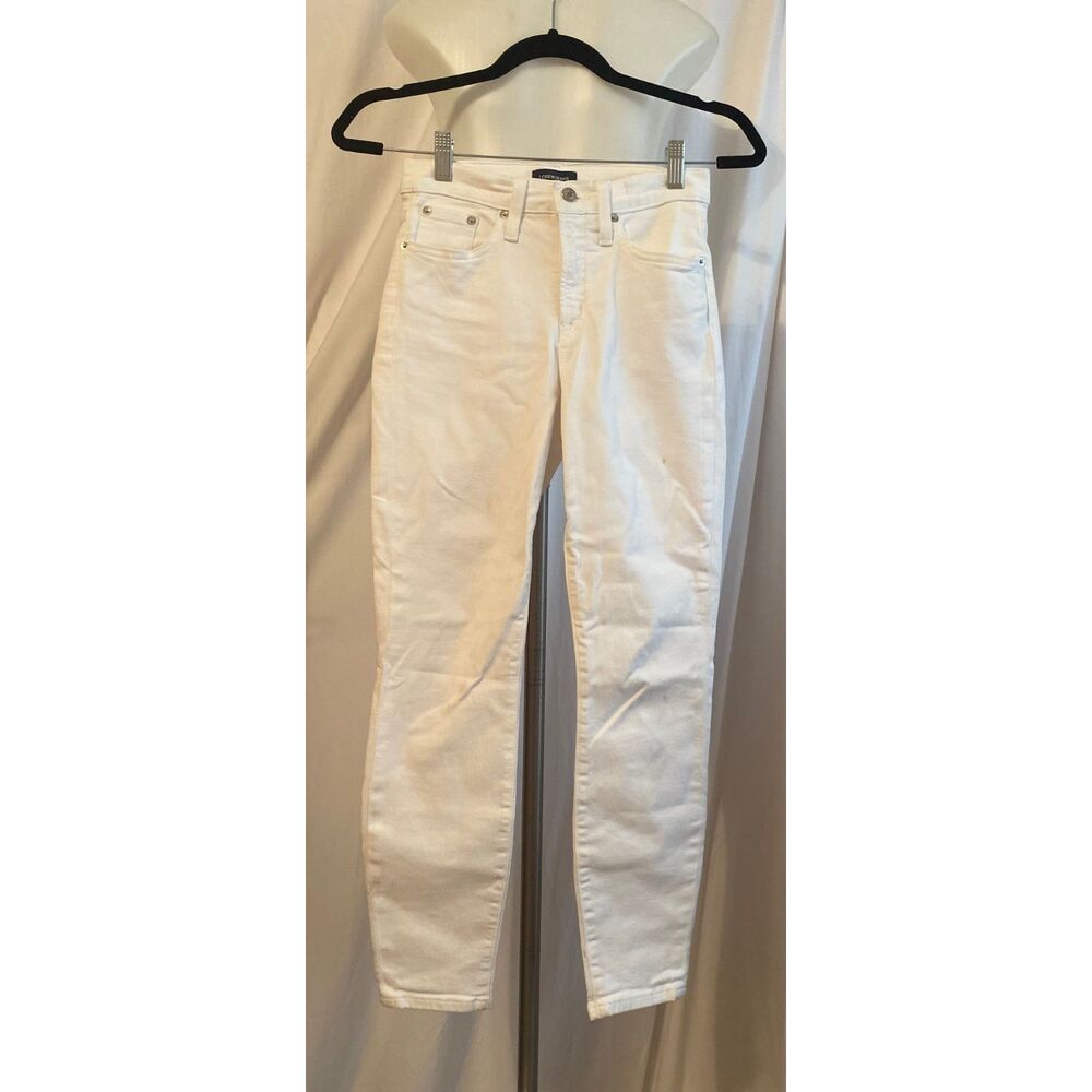 J. Crew Toothpick High Rise White Skinny Jeans